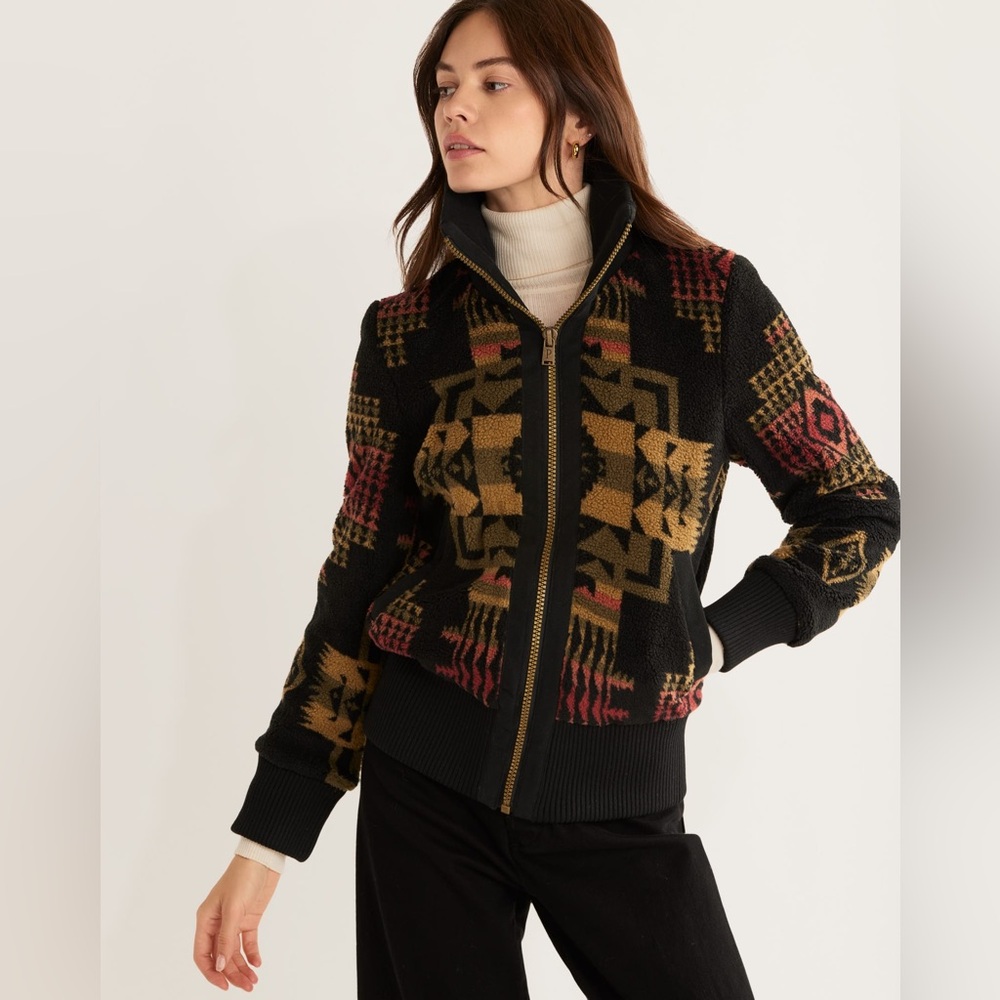 Pendleton FOXGLOVE FLEECE BOMBER JACKET - Size XL - Like New - Picture 5 of 16